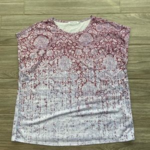 🔥3 for $5 Mislook Purple and White Gradient Short Sleeve Blouse Top